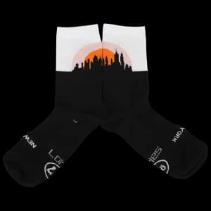 Image of Sako7 New York Sunrise Socks White/Orange Small