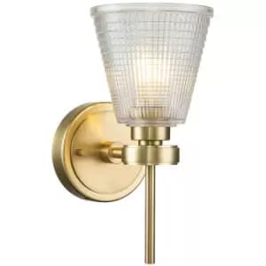 Image of Elstead Gunnislake Wall Lamp Brushed Brass, IP44