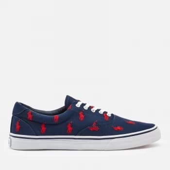 Image of Polo Ralph Lauren Mens Thorton Sustainable Trainers - Newport Navy/Red - UK 8