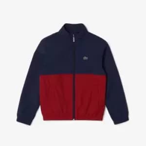 Image of Kids' Lacoste High Neck Colour-Block Jacket Size 5 yrs Navy Blue / Bordeaux