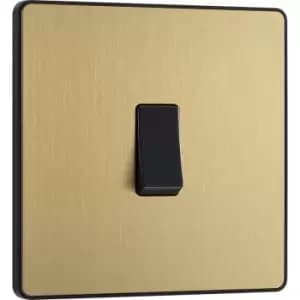 Image of BG Evolve Brushed (Black Ins) Single Intermediate Light Switch, 20A 16Ax in Brass Steel