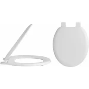Image of Nuie - Traditional Wooden Toilet Seat with Plastic Hinges - White