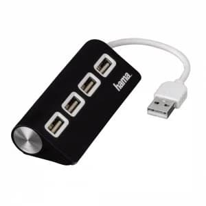 Image of Hama USB 2.0 Hub 1:4 Bus Powered (Black)