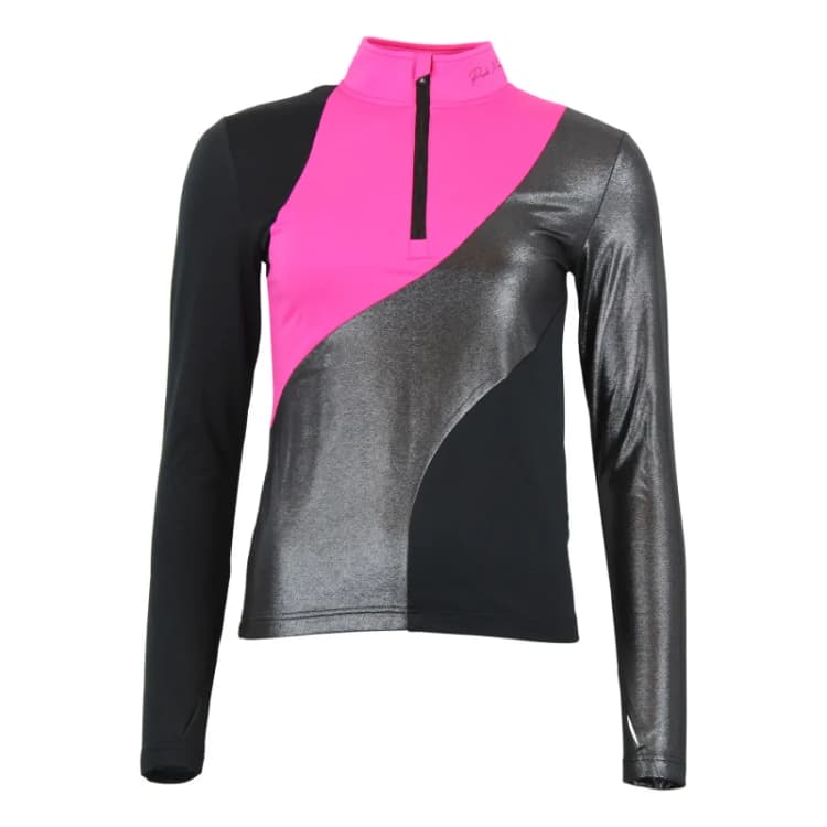 Image of Womens long sleeve zip-up base layer Peak Mountain Aramis Rouge Female L