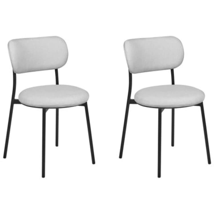 Image of Beliani Set Of 2 Dining Chairs Casey Light Grey