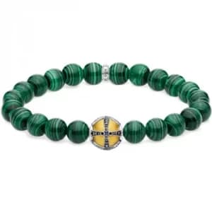 Image of Thomas Sabo Green Royal Cross Beaded Bracelet