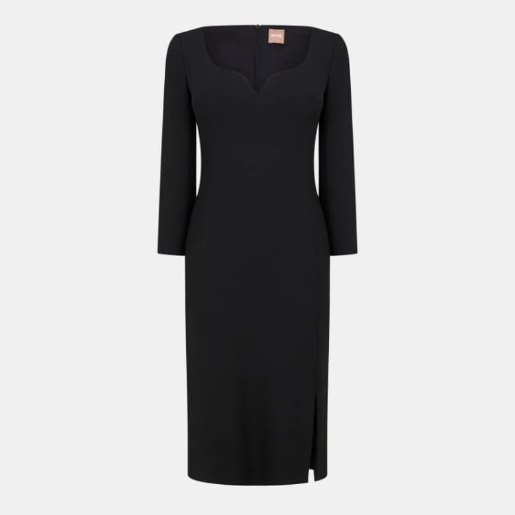 Image of Boss Womens Dihera Mini Design Dress Black female 4 (XXS)