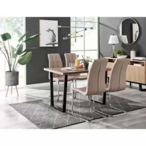 Image of Kylo Brown Wood Effect Dining Table & 4 Cappuccino Murano Chairs - Cappuccino