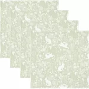 Image of William Morris - Forest Life Green Pack Of 4 Napkins