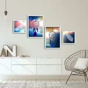 Image of 4PBCT-17 Multicolor Decorative Framed MDF Painting (4 Pieces)