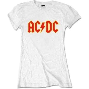 Image of AC/DC - Logo Womens Large T-Shirt - White
