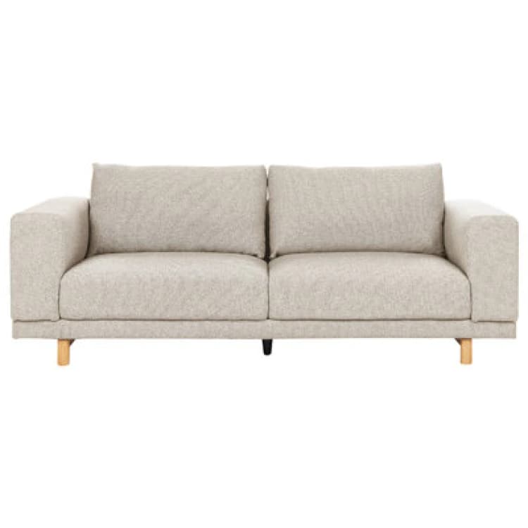 Image of Beliani Sofa 3 Seater Nivala Fabric Light Beige