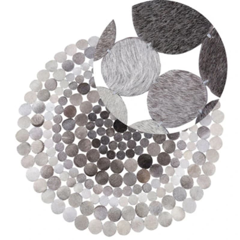 Image of Beliani Rug Hilvan Grey 140 Cm Leather