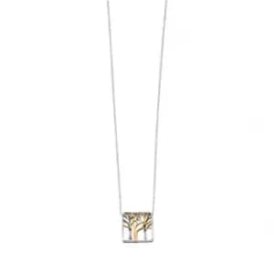 Image of Elements Rhodium Plated Cut Out Tree Necklace N3828
