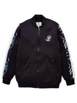 Image of Illusive London Boys Dark Tropical Zip Through Jacket - Navy