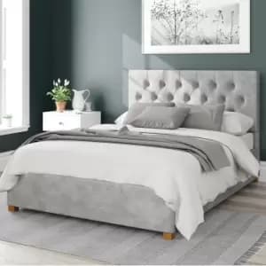 Image of Olivier Kimiyo Linen Ottoman Bed Silver