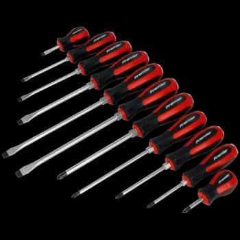 Image of Sealey 11 Piece Slotted and Phillips Hammer Through Screwdriver Set