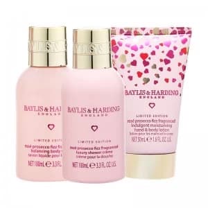 Image of Baylis Harding Rose Prosecco Fizz Gift Set 100ml 3 Piece