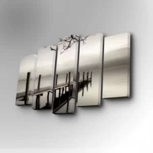 Image of 5PUC-017 Multicolor Decorative Canvas Painting (5 Pieces)
