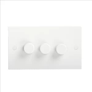 Image of KnightsBridge 40-400W White 3G 2 Way 230V Electric Dimmer Switch Wall Plate