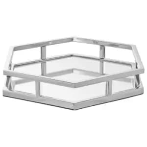 Image of Olivia's Hexagonal Silver Mirror Tray