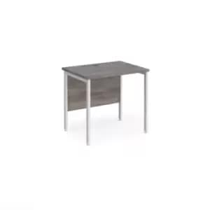 Image of Maestro 25 straight desk 800mm x 600mm - white H-frame leg, grey oak top