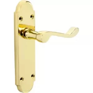 Image of Eclipse Beaufort Door Handles Latch (Pair) in Brass