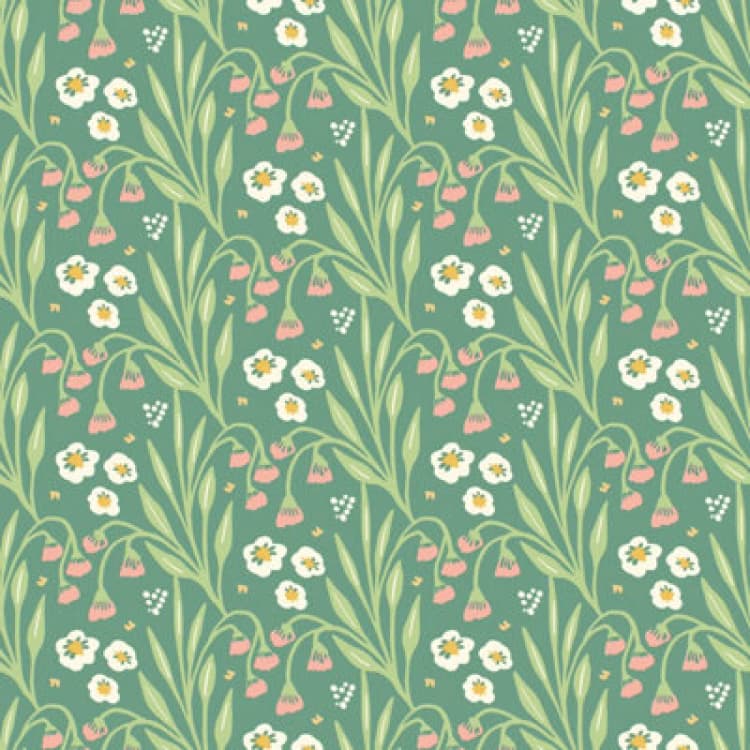 Image of Hoopla Walls Meadow Stripe Leaf & Peony Smooth Matt Wallpaper