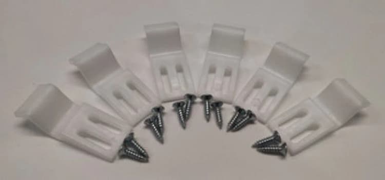 Image of Balterley Bath Panel Clips and Screws Pack of 6 White unisex
