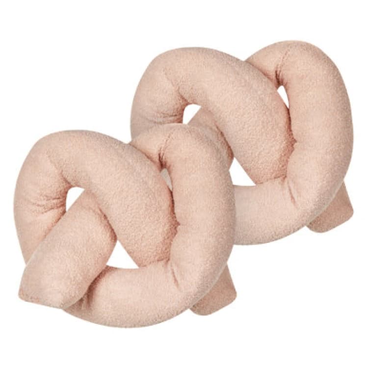 Image of Beliani Set Of 2 Decorative Cushions Gladiolus Boucle 172 X 14cm Pink Solid