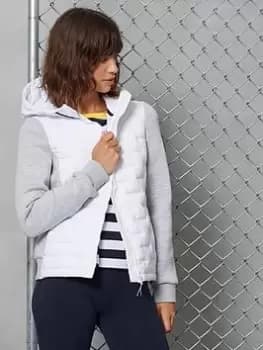 Image of Superdry Storm Sonic Luxe Hybrid Jacket - White, Size 10, Women