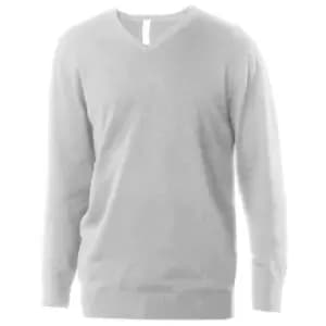 Image of Kariban Mens Cotton Acrylic V Neck Sweater (3XL) (Grey Melange)