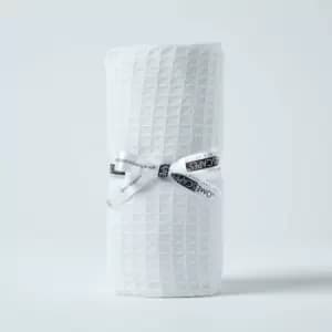 Image of HOMESCAPES Organic Cotton Waffle Baby Blanket White, 125 x 150cm - White