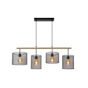 Image of Baskett Vintage Bar Pendant Light - 4xE27 - Black