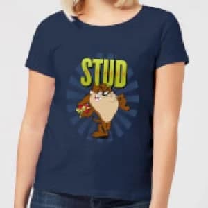 Image of Looney Tunes Stud Taz Womens T-Shirt - Navy - XL