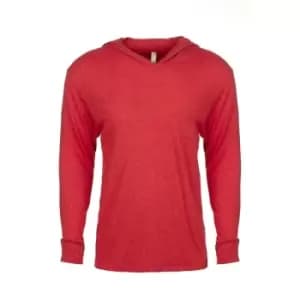Image of Next Level Adults Unisex Tri-Blend Long Sleeve T-Shirt Hoodie (XS) (Vintage Red)