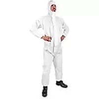 Image of Click Once Protective Coverall With Hood Polyproylene, Polyethylene L White
