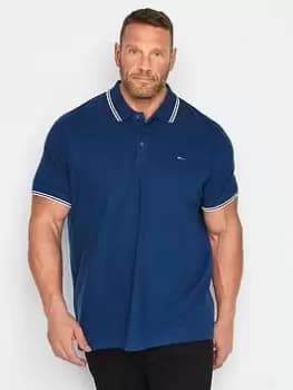 Image of BadRhino Tipped Polo - Blue Size 7-8Xl, Men