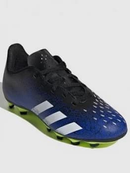 Image of adidas Junior Predator 20.4 Firm Ground Football Boot - Black/Blue, Black/Yellow, Size 11