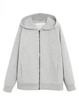 Image of Mango Boys Zip Through Hooded Top - Grey