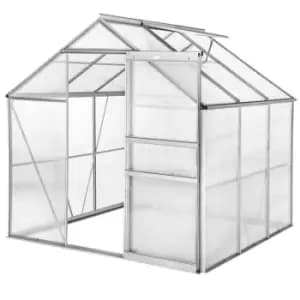 Image of Tectake Greenhouse In Aluminium & Polycarbonate - Small