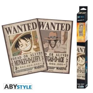 Image of One Piece - Wanted Luffy & Ace Poster