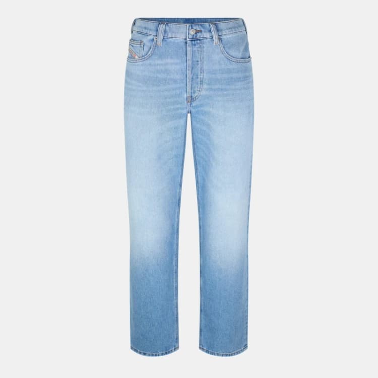 Image of Diesel Mens Wide Leg Jeans 01 Light Blue male 30W R