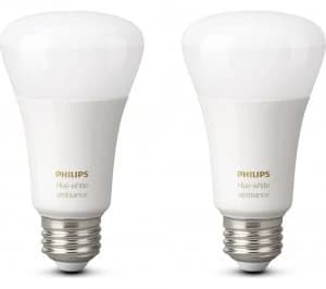 Image of Philips Hue White Ambience E27 Wireless Bulb Twin Pack