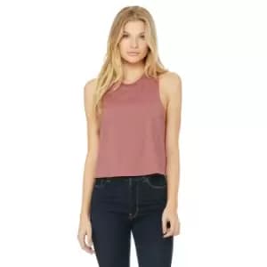 Image of Bella Womens/Ladies Racer Back Cropped Sleeveless Tank Top (L) (Heather Mauve)