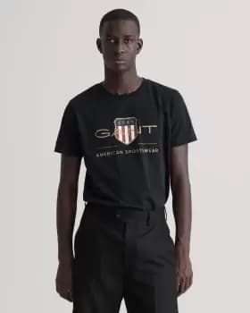 Image of GANT Men Archive Shield T-Shirt (4XL) Black