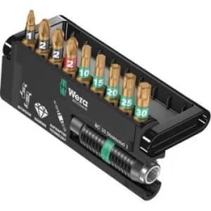 Image of Wera 8751-9/BDC 05057116001 Bit set 10 Piece Phillips, Pozidriv, TORX socket BiTorsion