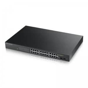 Image of Zyxel 24-Port Gigabit PoE+ Smart Managed Rackmount Switch 170W Budget