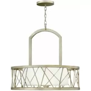 Image of Loops - 3 Bulb Chandelier Hanging Pendant LIght Silver Leaf LED E27 100W Bulb