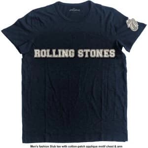 Image of The Rolling Stones - Logo & Tongue Unisex Large T-Shirt - Blue